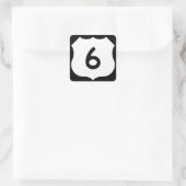US Route 6 Teken Vierkante Sticker (Tas)