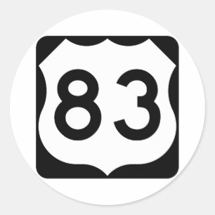 US Route 83 Sign Ronde Sticker