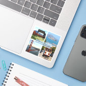 US San Francisco - Napa Golden Gate Bridge Sticker (Laptop met iPhone)