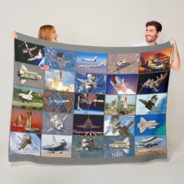 US SPACE SHUTTLE 1981-2011 "MONTAGE" FLEECE DEKEN