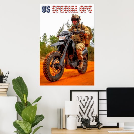 US SPECIALE OPS-MOTORCYCLUS POSTER (Thuiskantoor)