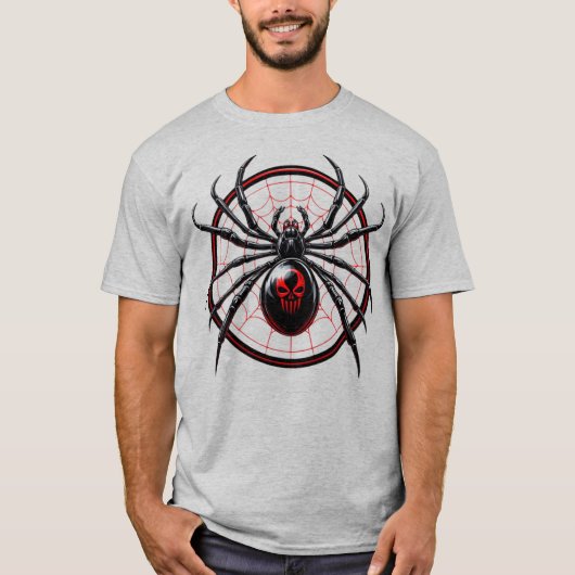 US Spyder Ryders - Zwart Weduwe Ronde Web Front T-shirt (Voorkant)
