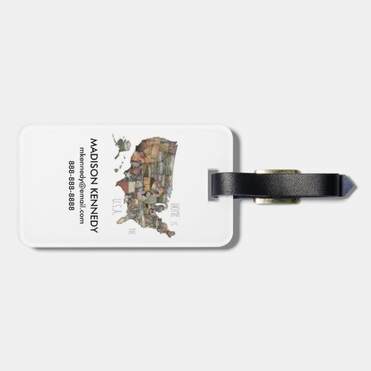 US State Collage Bagagelabel (Achterkant horizontaal)