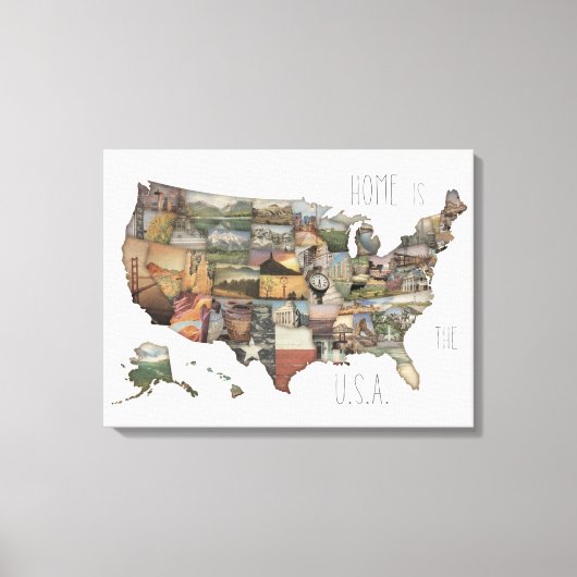 US State Collage Canvas Afdruk (Voorkant)