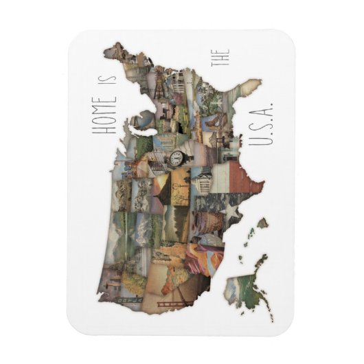 US State Collage Magneet (Verticaal)