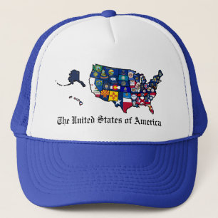 US State Flags Map Trucker Pet