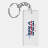 US State Georgia Monogram Acryl Sleutelhanger (Voorkant Links)