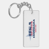 US State Louisiana Monogram Acryl Sleutelhanger (Voorkant Links)