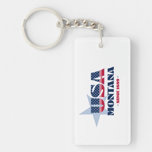 US State Montana Monogram Acryl Sleutelhanger (Voorkant)