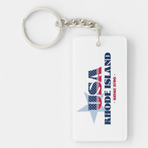 US State Rhode Island Monogram Acryl Sleutelhanger