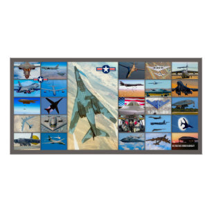 US STRATEGIC BOMBER VLIEGTUIG "MONTAGE" PERFECT POSTER