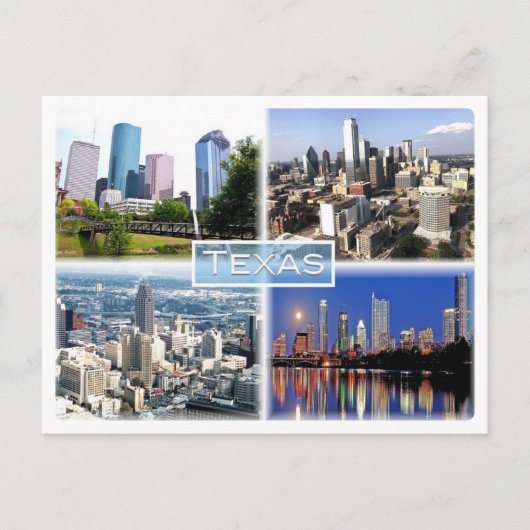 US Texas - Downtown Houston - Downtown Dallas - Briefkaart (Voorkant)