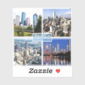 US Texas - Downtown Houston - Downtown Dallas - Sticker (Vel)