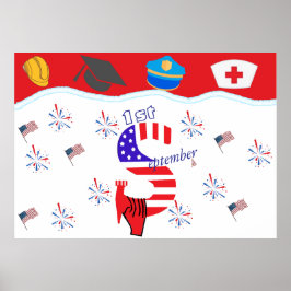 US thema Dag van de Arbeid Producten Poster