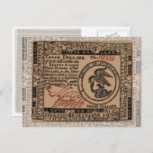 US Three Dollar Bill - Briefkaart (Voorkant / Achterkant)