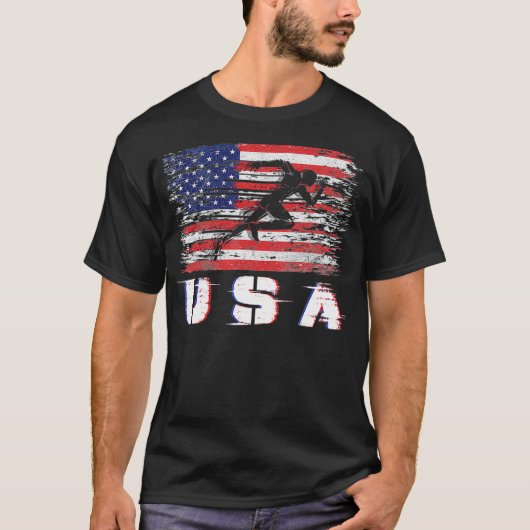 US Track and field team American mannen women ki T-shirt (Voorkant)