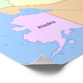 US Verenigde Staten Kaart Poster (Hoek)