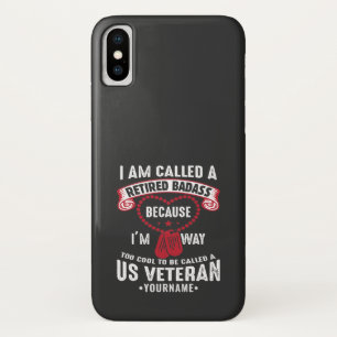 US Veteran Humor Retired Soldier iPhone X Hoesje