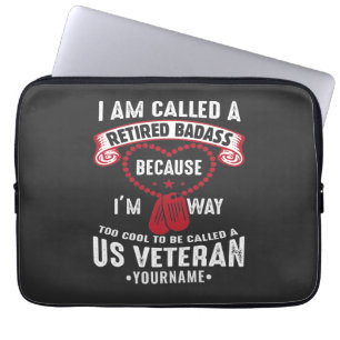 US Veteran Humor Retired Soldier Laptop Sleeve