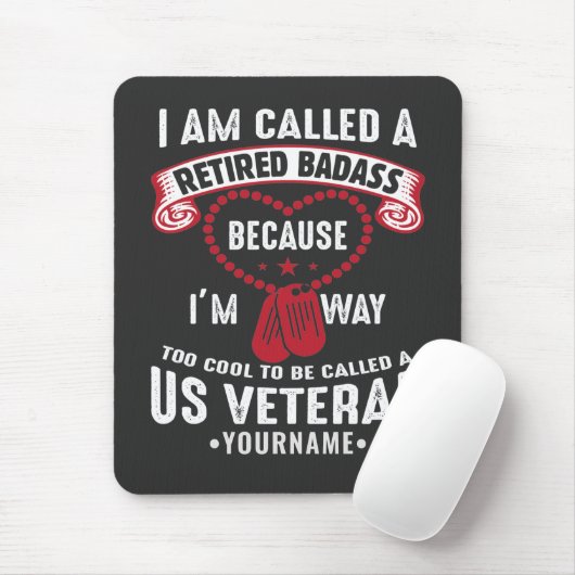 US Veteran Humor Retired Soldier Muismat (Met muis)