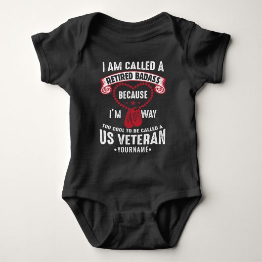 US Veteran Humor Retired Soldier Romper (Voorkant)