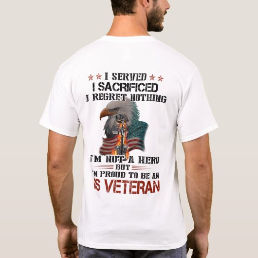 US Veteran, ik heb me opgeofferd T-shirt (Achterkant)