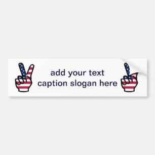 US Victory Sign. Bumpersticker