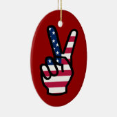 US Victory Sign. Keramisch Ornament (Rechts)