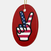 US Victory Sign. Keramisch Ornament (Links)