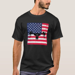 US vlag drone piloot quadcopter voor wolkenkrabber T-shirt