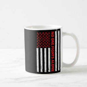 Us Vlag Geen Lichaam Vecht Alleen Rode Lint Bewust Koffiemok