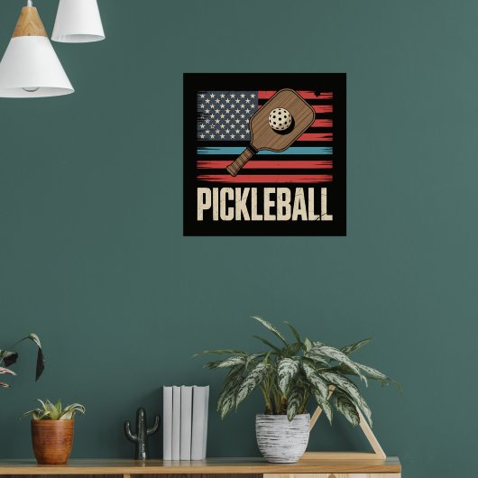 US Vlag Pickleball Poster (Woonkamer 1)