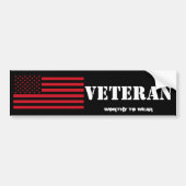 US vlag USMC Red - veteraan - Draag Bumpersticker (Voorkant)