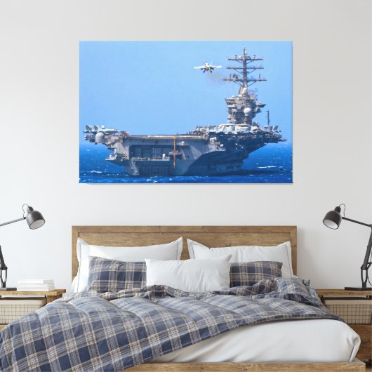 US VLIEGTUIG CARRIER - CVN-68 40x60 Canvas Afdruk (Insitu (Slaapkamer))