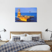 US VLIEGTUIG CARRIER - CVN-69 24x36 Canvas Afdruk (Insitu (Slaapkamer))