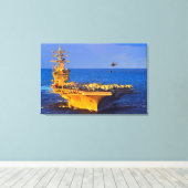 US VLIEGTUIG CARRIER - CVN-69 24x36 Canvas Afdruk (Insitu (Houten vloer))