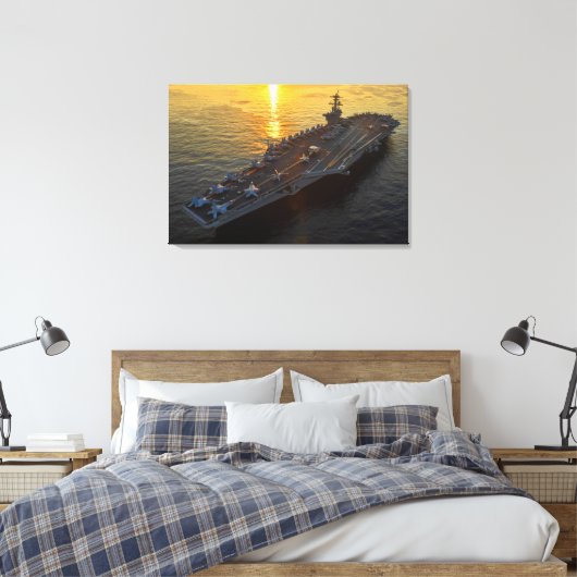 US VLIEGTUIG CARRIER - CVN-71 24x36 Canvas Afdruk (Insitu (Slaapkamer))