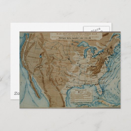 US Weather Map Briefkaart (Voorkant / Achterkant)
