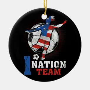 US Women Soccer Team Player Big Fan #1 Nationteam Keramisch Ornament