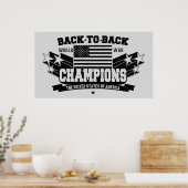 US World War Champions Black & White Poster (Keuken)