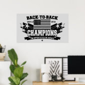 US World War Champions Black & White Poster (Thuiskantoor)