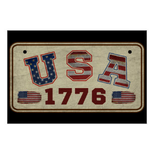 USA 1776 Amerikaanse vlag Perfect Poster