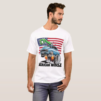 USA 1 Monster Hot Rod (blauw) American Muscle T-shirt
