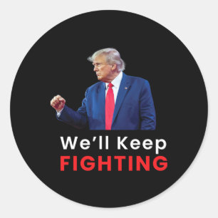 Usa 2024 Verkiezingen Donald Trump wij zullen blij Ronde Sticker