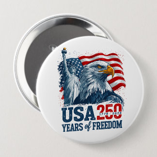 USA 250 America's Semiquincentenl Liberty & Eagle Ronde Button 4,0 Cm