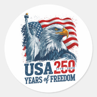USA 250 America's Semiquincentenl Liberty & Eagle Ronde Sticker