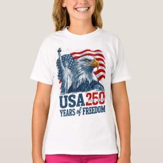 USA 250 America's Semiquincentenl Liberty & Eagle T-shirt