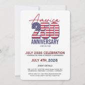 USA 250 celebration. Anniversary Party Invitation (Devant)