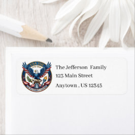 USA 250 Eagle return address Etiket
