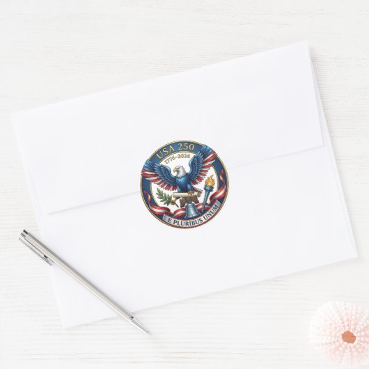 USA 250 Eagle Ronde Sticker (Envelop)